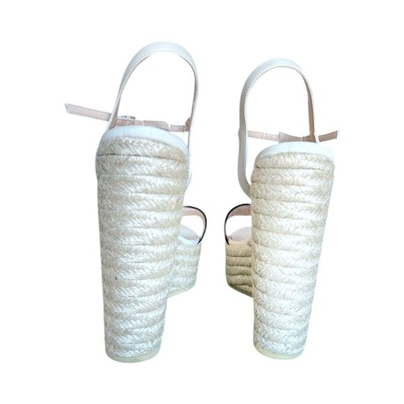 GUCCI Lifford GG Marmont White Leather Espadrille Wedge Sandal EU 41 US 11 Aitan - Picture 3 of 7